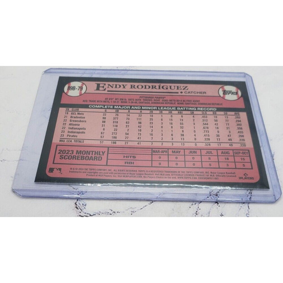 2024 Topps Series 1 Endy Rodriguez PIRATES 1989 35th Anniversary Rookie #89B-79 - Picture 4 of 4